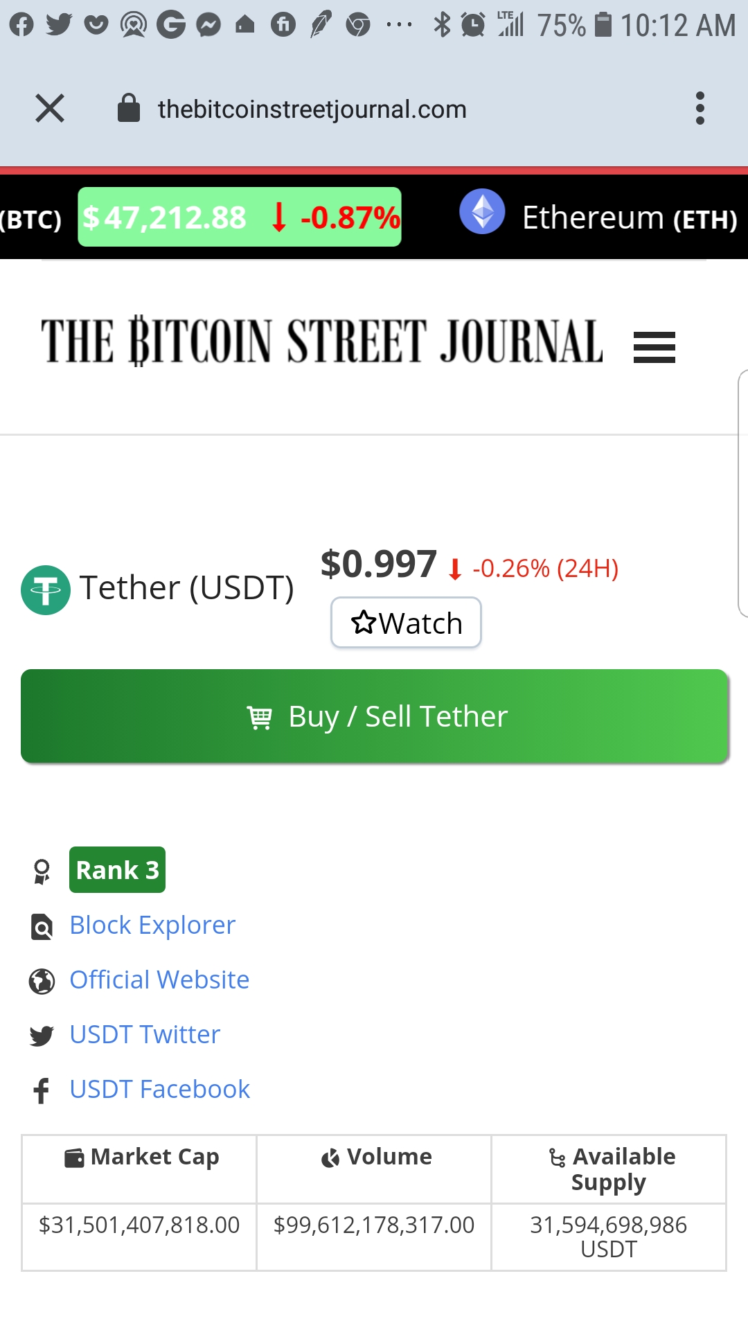 The Bitcoin Street Journal | Crypto Price And Ranks | Android App Review | GiveMeApps