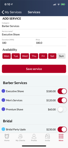 Adding Services | Ring My Barber | Android App Review | GiveMeApps